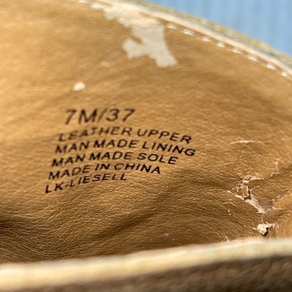 Lucky Brand Women's Boots Size 7M Tan Leather Upper Back Zip Block Heel - Picture 8 of 10